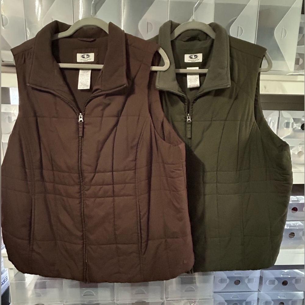 Athletic Works Brown Quilted Vests